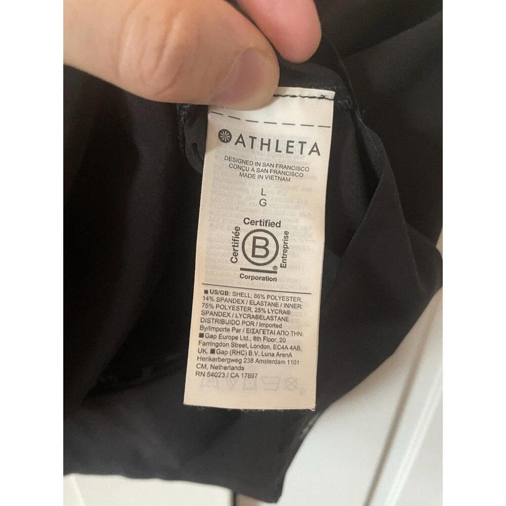 Athleta Run With It Skort 16 Black Athletic Running Tennis Skirt Large L